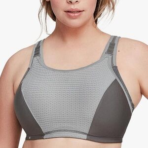 Glamorise Women's Custom Control Wire Sports Bra Underwire #9167, Gray, 36DD